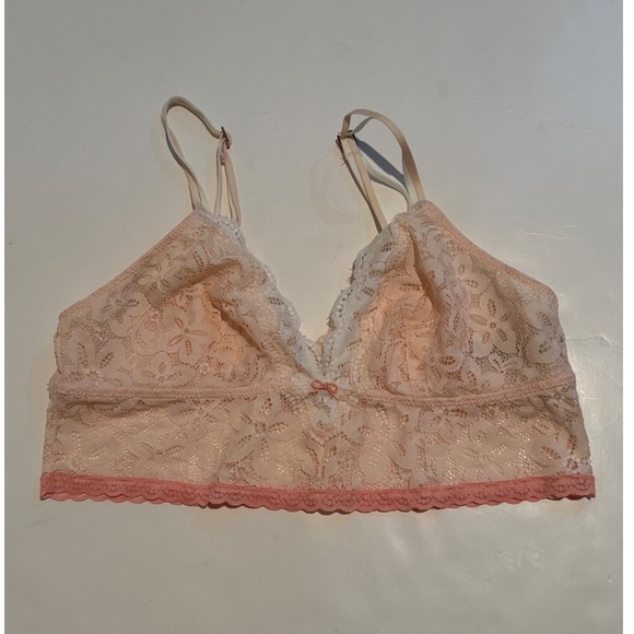 aerie Other - Aerie Floral Lace Bralette Peach Pink Adjustable Straps Size M